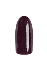 Merlot creme' color swatched onto artificial nail previewing EzFlow TruDIP Corner Booth